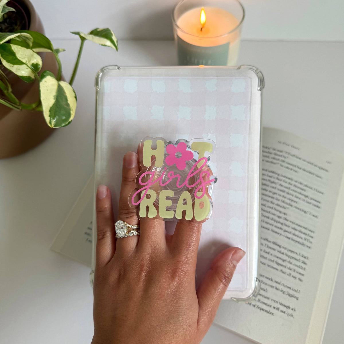 Hot Girls Read Kindle Grip,Bookish Gift & E-Reader Accessory