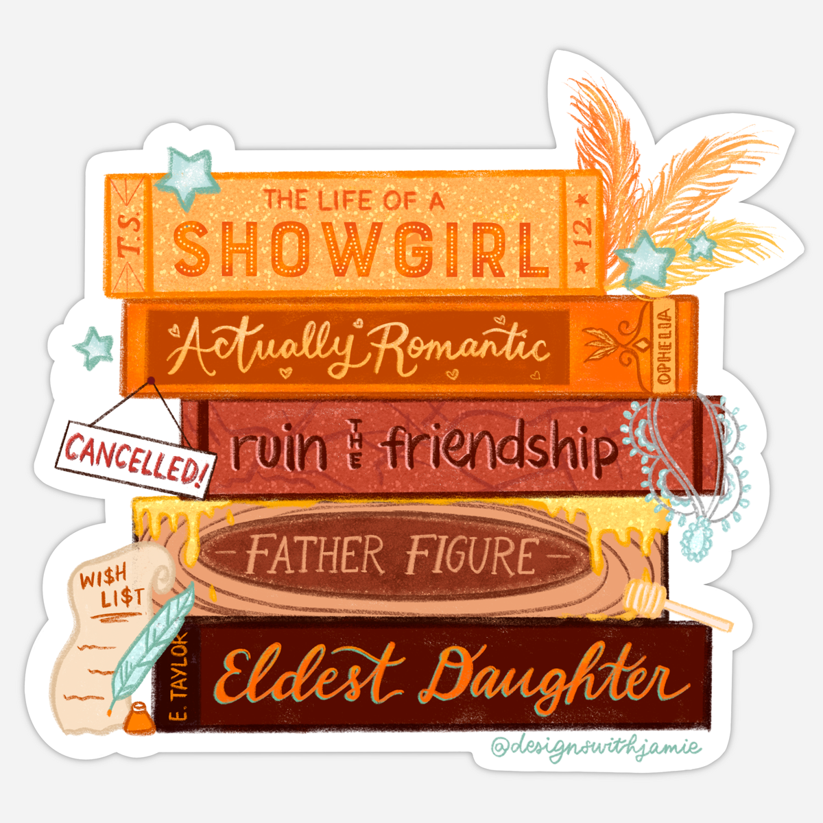 Life of a Show Girl Taylor Swift Eras Bookish Sticker