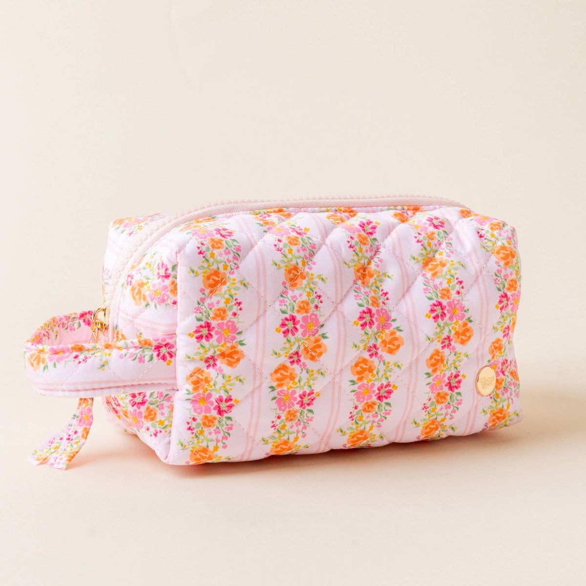 Essentials Quilted Cosmetic Pouch-Petal Parade Pink