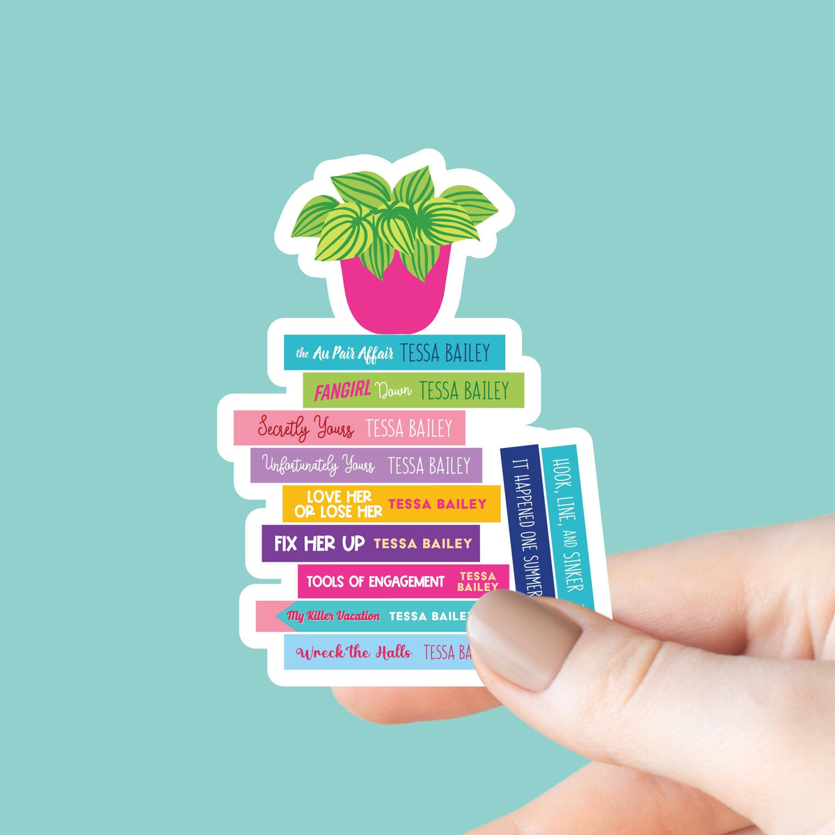 Tessa Bailey Book Stack Sticker