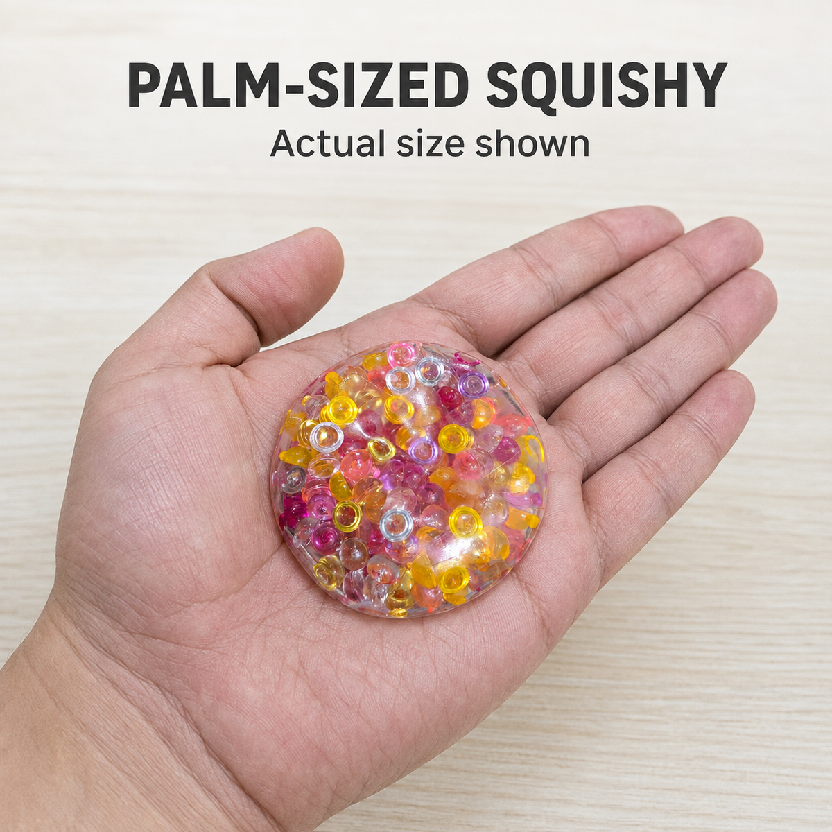 Colorful Bead-Filled Clear Squishy Sensory Toy