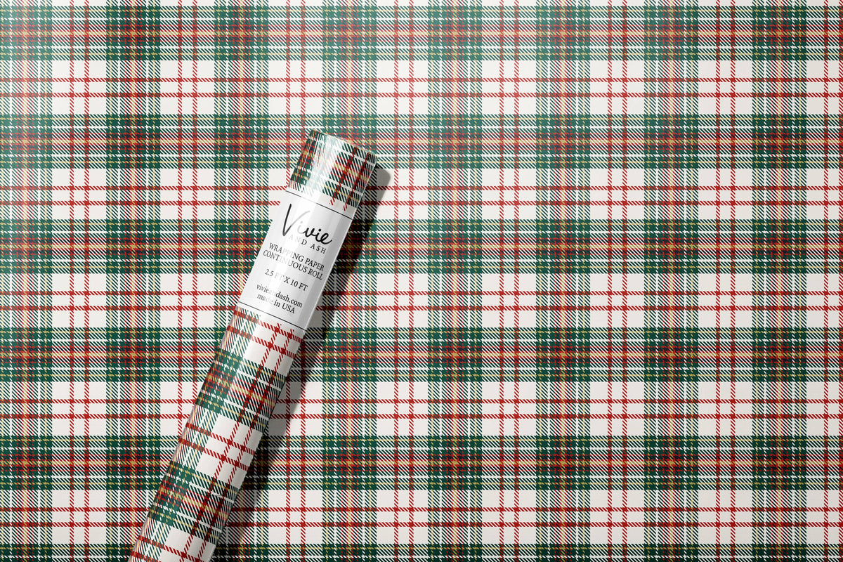 Classic Christmas Tartan Wrapping Paper Roll