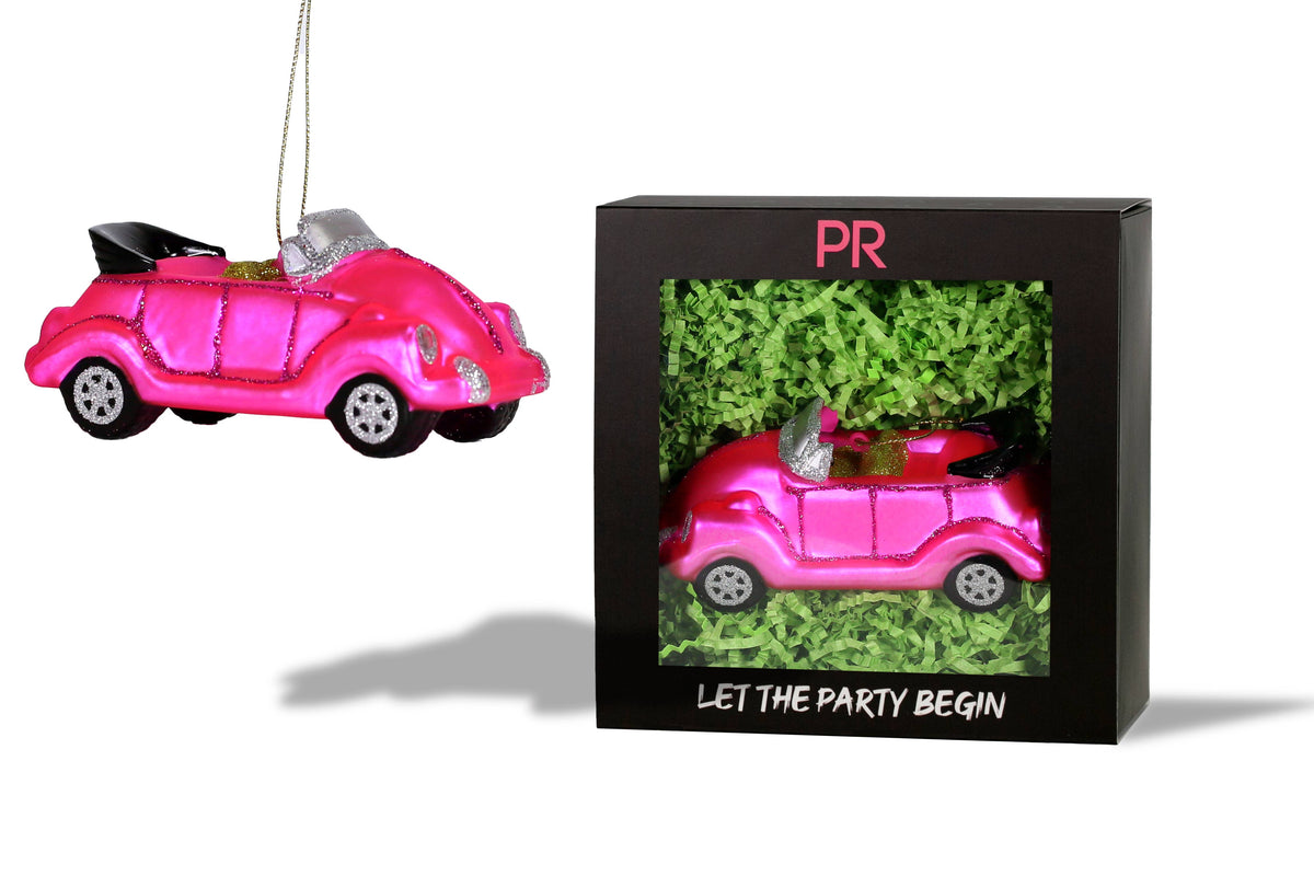 Party Rock | Pink Car Glass Ornament