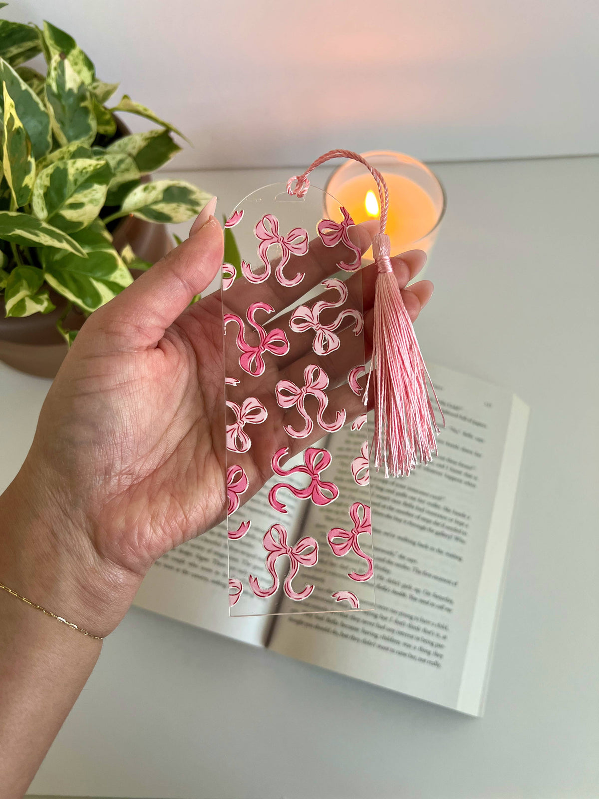Pink Bow Bookmark