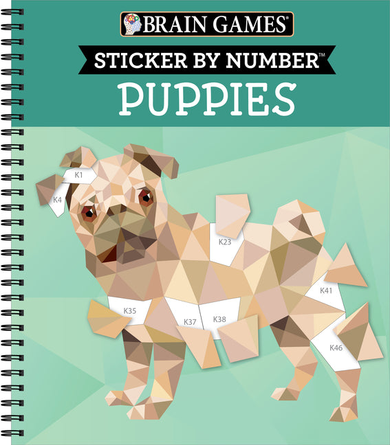 Brain Games - Sticker by Number: Puppies (14 Images to Sticker) - Ingram