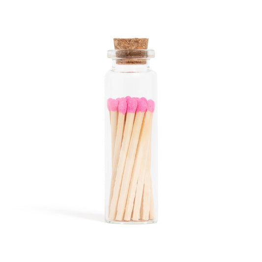 Bubblegum Pink Matches in Small Corked Vial