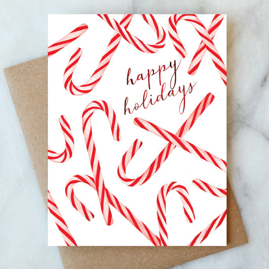 Candy Canes Greetings Card | Holiday Christmas Card