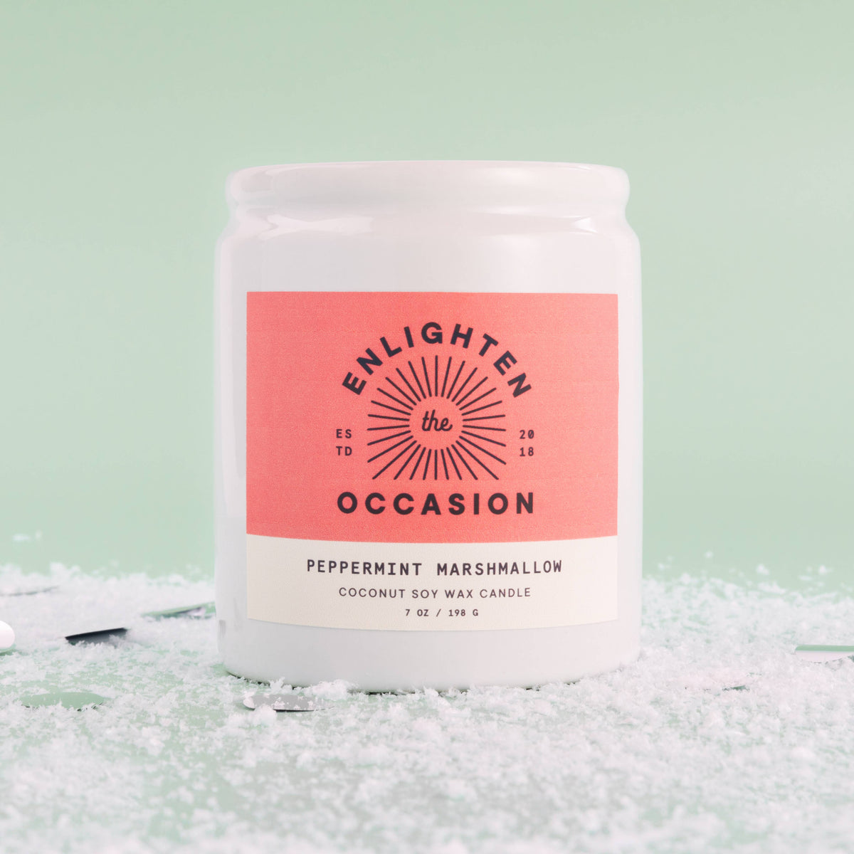 Peppermint Marshmallow White Farmhouse Candle