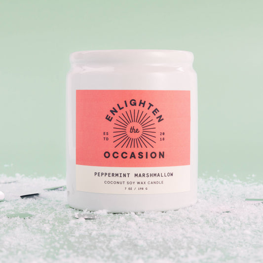 Peppermint Marshmallow White Farmhouse Candle