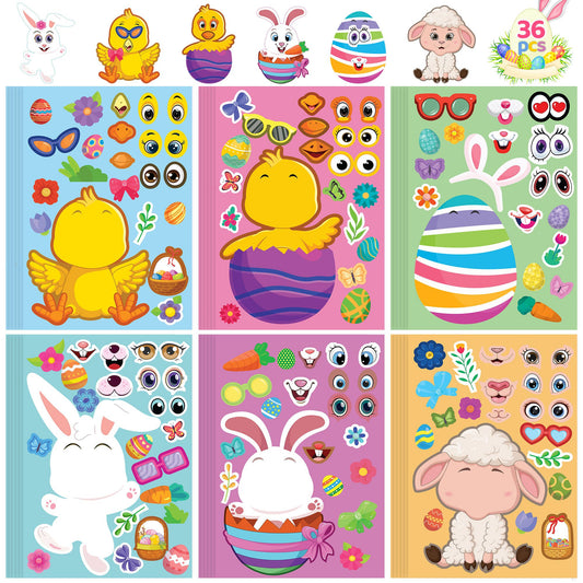 Easter DIY Stickers Kid Toys for Playing(36 Sheets)