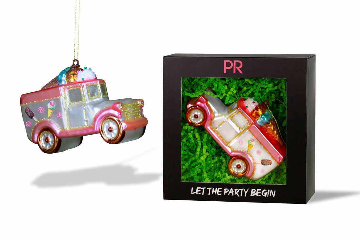 Party Rock | Ice Cream Truck Glass Ornament