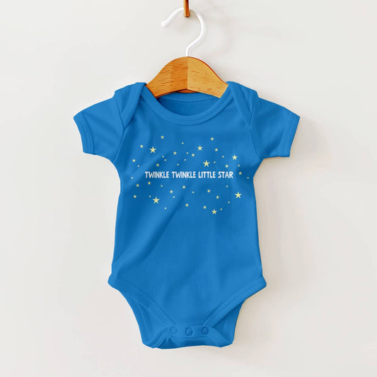Twinkle Twinkle Little Star Baby Bodysuit on Turquoise