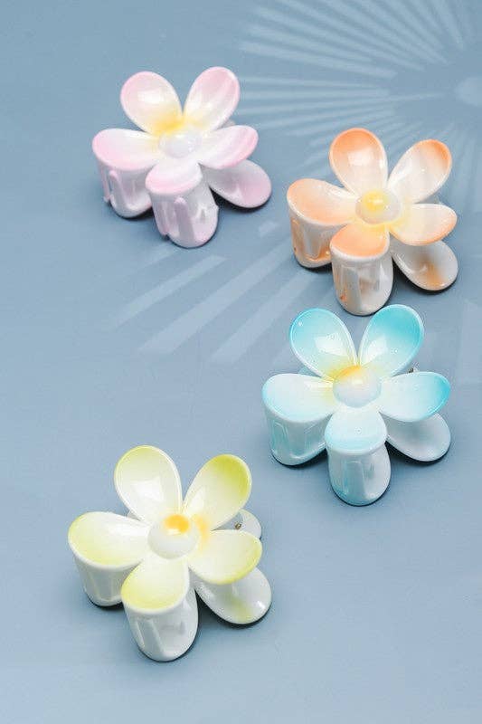 OMBRE LUAU FLOWER HAIR CLAW CLIPS