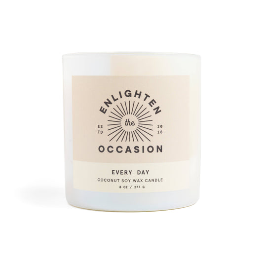 Every Day Candle in Iridescent White Tumbler