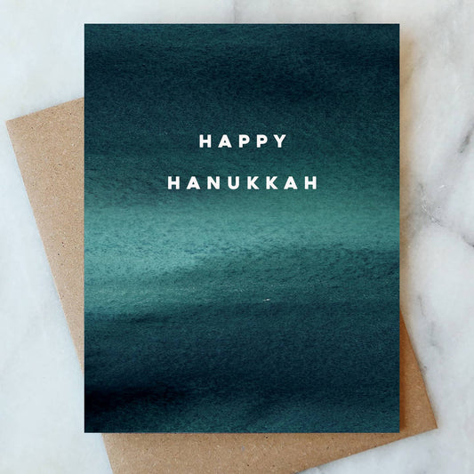 Blue Wash Hanukkah Greeting Card | Holiday Card