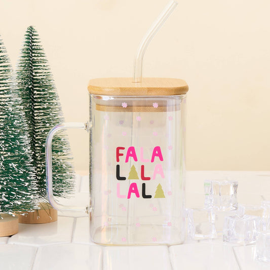 Square Glass Cup-Fa La La