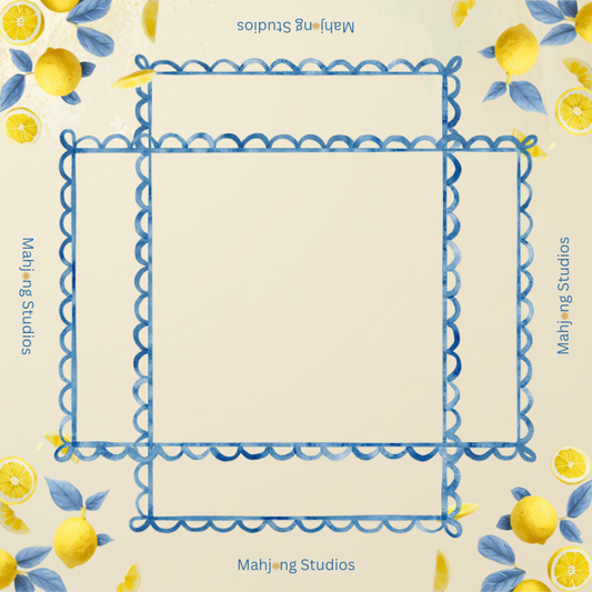 Lemon Lime Mahjong Mat (33cm | Waterproof Mahjong Table Mat)- Ships Rolled