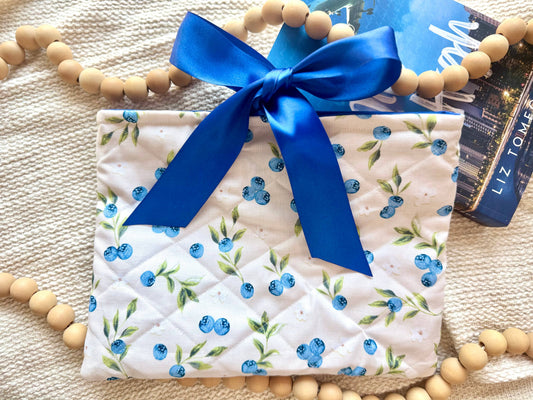 Blueberries Quilted Book Sleeve