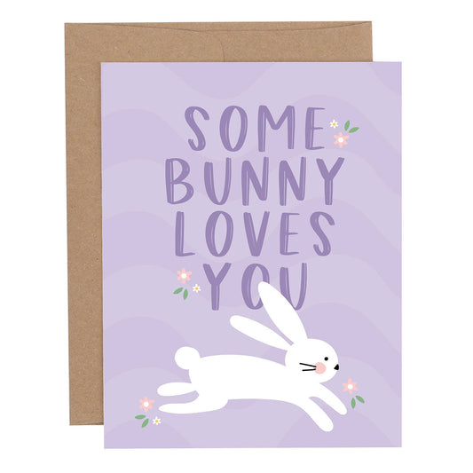 Some Bunny Loves You Purple Easter Holiday Greeting Card
