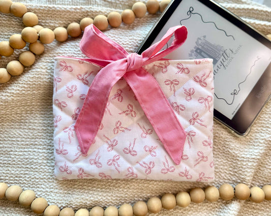 Pink Bows Quilted Kindle/E-Reader Sleeve