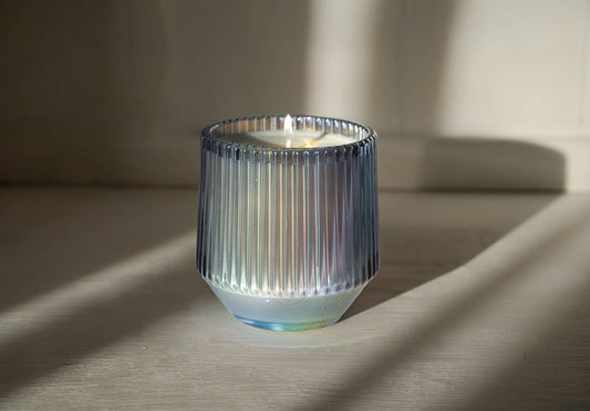 *Classic Scents* Ribbed Retro Style Candle - Blue