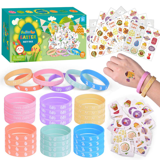 Easter Rubber Bracelets with Stickers and Temporary Tattoos