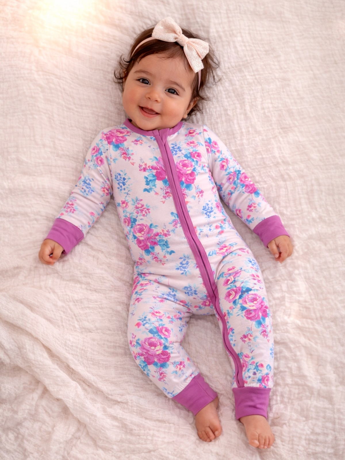 2-Way Zip Romper, Garden Secrets