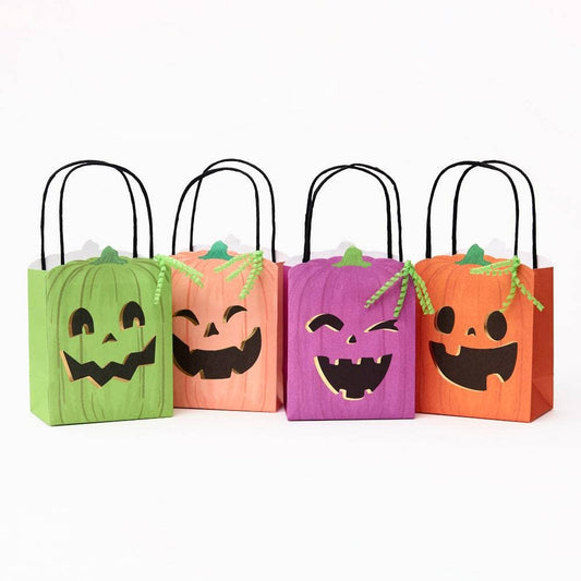 Jack-O Lantern Pumpkin Halloween Treat Bags