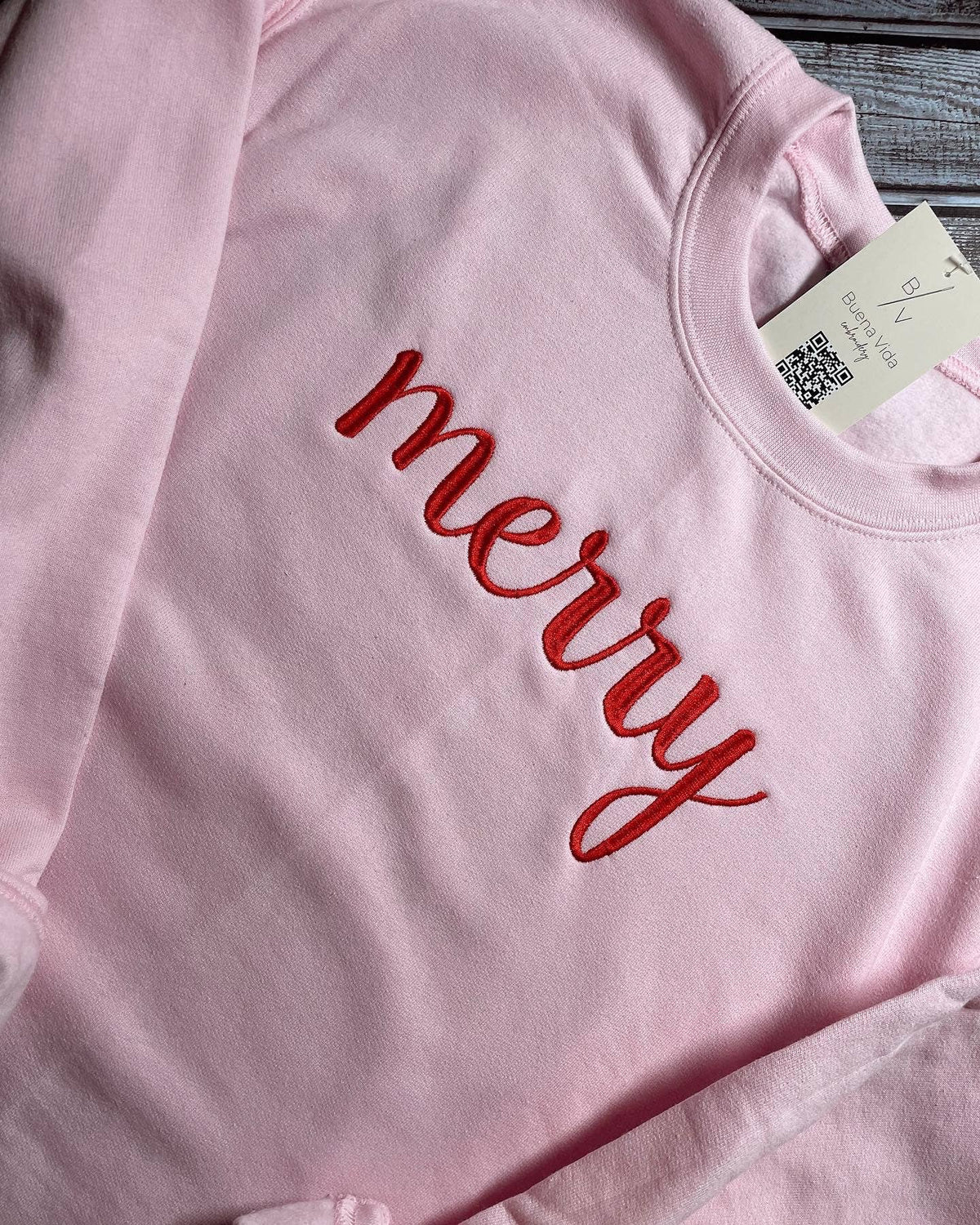 Merry Christmas Embroidered Sweatshirt