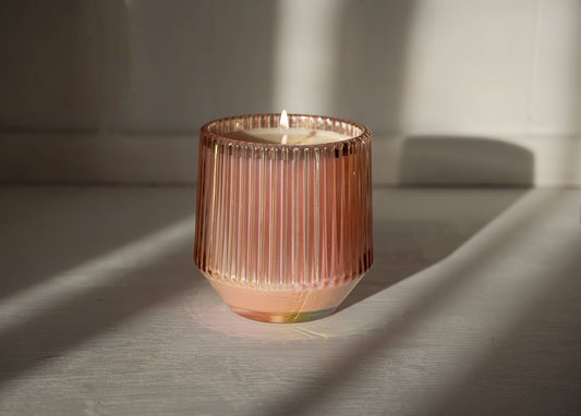 *Classic Scents* Ribbed Retro Style Candle - Pink