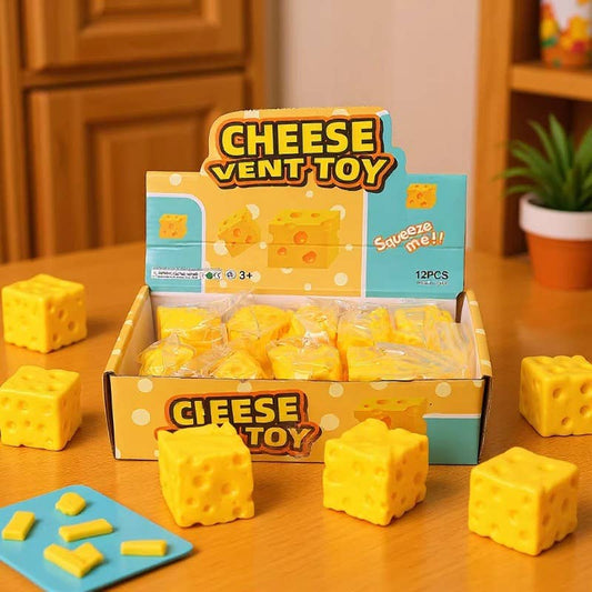 Square Cheese squishy toy Creative Stress Relief Toy-12unit