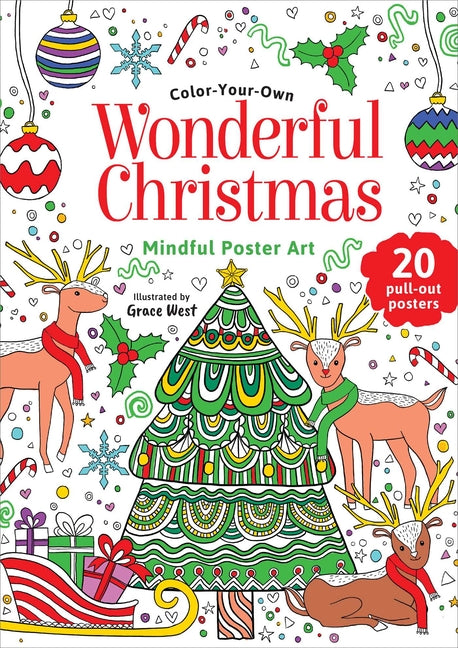 Wonderful Christmas: Coloring Book: Color-Your-Own Mindful Poster Art